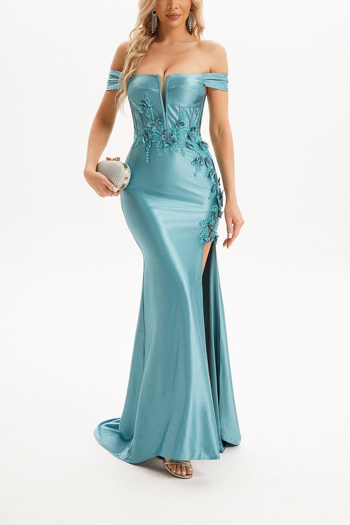 strapless open back dress Primavera 14003 Plus Size Sequin Evening Dress  Mydressline