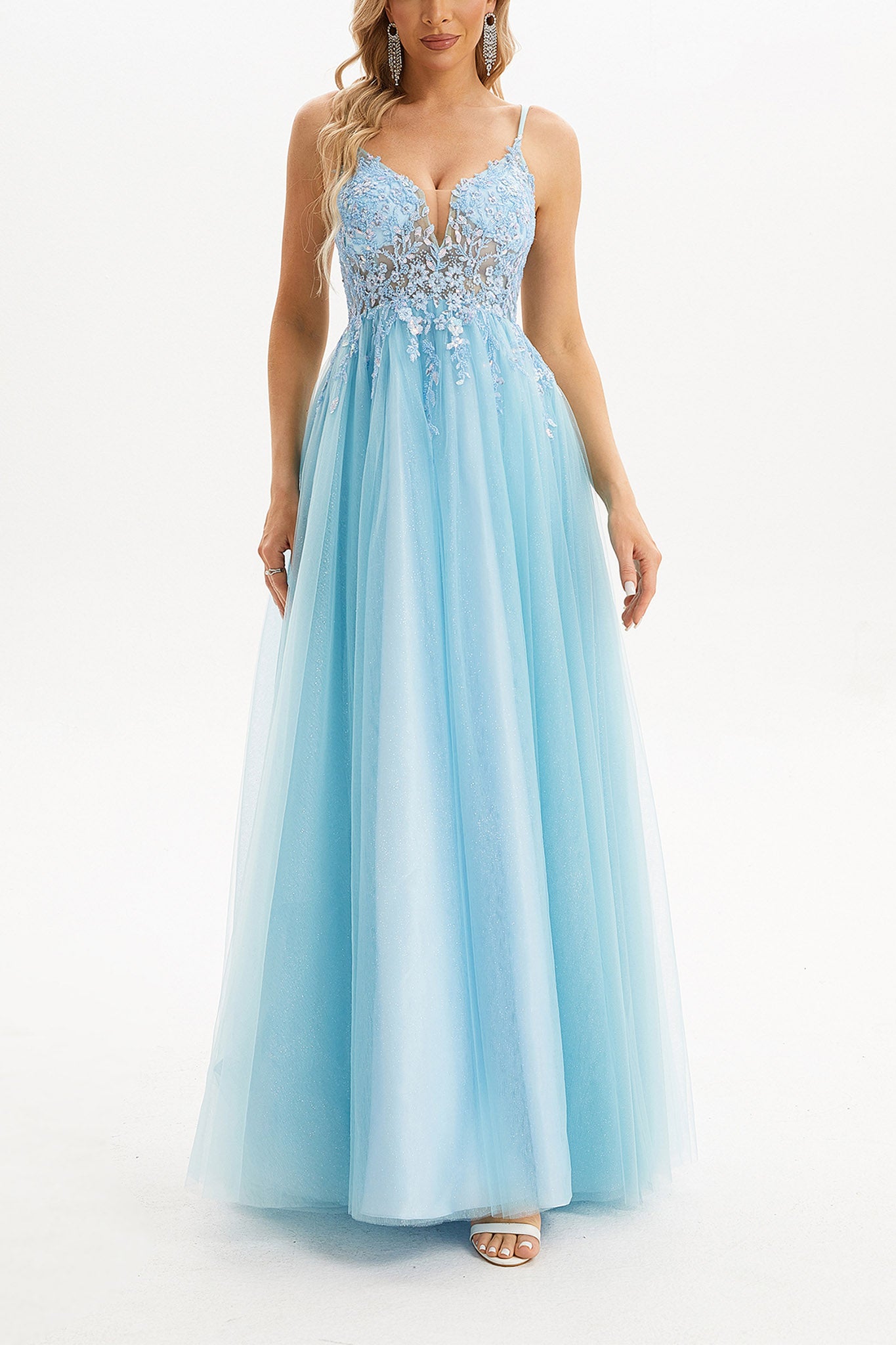 open lace back dress Dainty A-Line Party Dress